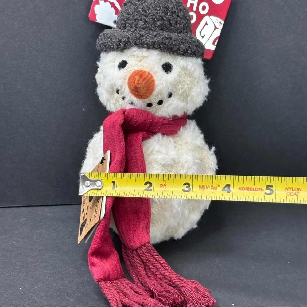 LambWolf x Anthropologie snowman dog squeaker toy with multiple squeakers